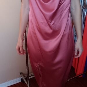 Elegant Pink Satin Dress